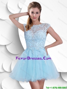Sweet Bateau 2016 Prom Gowns with Beading and Appliques