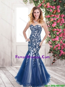 Classical Mermaid Sweetheart Prom Dresses with Appliques and Beading