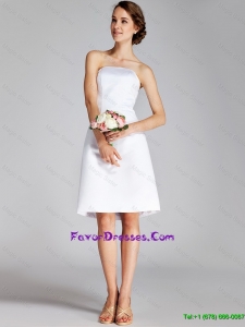 Luxurious Strapless Ruching Short White Prom Dresses