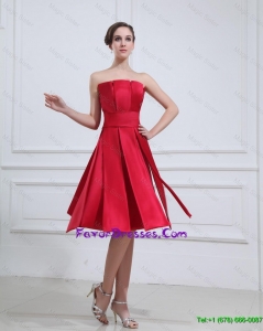 New Style Strapless Short Prom Gowns with Knee Length
