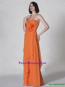 Popular Sweetheart Hand Made Flowers Prom Dresses in Orange
