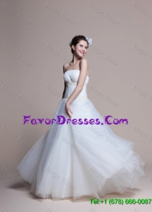 Cheap 2016 Elegant A Line Strapless Wedding Dresses with Appliques