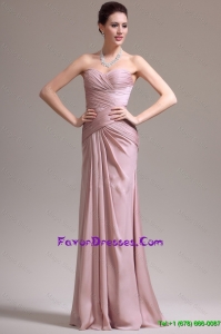 Simple Column Sweetheart Prom Dresses with Ruching for 2016