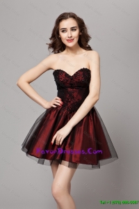 Beautiful A Line Sweetheart Wine Red Prom Gowns with Beading