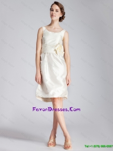 Best Selling Short Hand Made Flowers Prom Dresses in White
