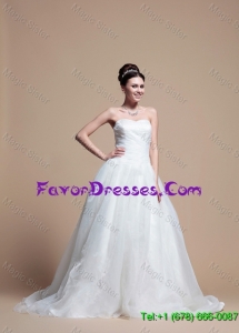 Cheap Perfect A Line Strapless Wedding Dresses with Beading in 2015