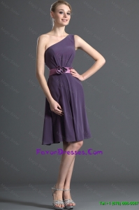 Most Popular Belt and Hand Made Flower Purple Prom Dresses for 2016