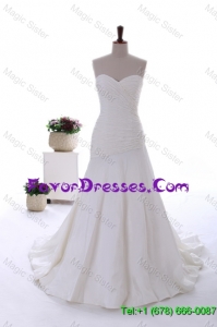 Pretty Exquisite Beading White Wedding Dress with Court Train for 2016