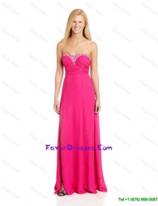 Pretty Perfect Empire Sweetheart Prom Dresses with Brush Train in Hot Pink