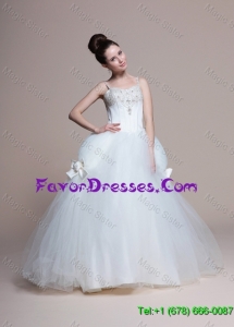 Cheap 2016 Perfect A Line Straps Beading Wedding Dresses with Bowknot