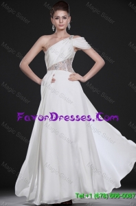 Cheap Remarkable One Shoulder Beading Long Wedding Dresses