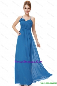 Beautiful Cheap Spaghetti Straps Prom Dresses with Hand Made Flowers