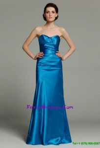 Cheap Beautiful Column Sweetheart Teal Prom Dresses with Zipper Up