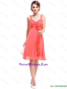 Pretty Popular Straps Watermelon Red Prom Dresses with Hand Made Flowers