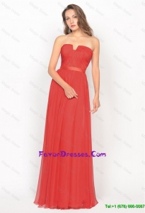 Beautiful Strapless Belt and Ruched Prom Dresses in Red