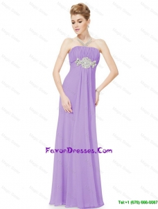 Cheap 2016 Empire Strapless Beaded Prom Dresses in Lavender