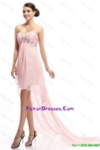 Pretty Best Selling Sweetheart Beaded Prom Gowns with High Low