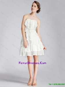 Popular Strapless Short Prom Dresses with Ruffled Layers