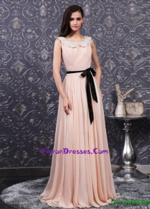 Beautiful Brand New Appliques and Sashes Scoop Long Prom Dresses