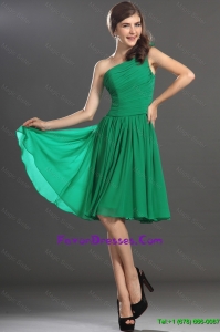 Cheap New Arrivals One Shoulder Short Prom Dresses in Green
