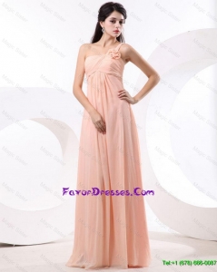 Discount One Shoulder Prom Dresses with Hand Made Flowers
