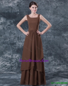 Discount Straps Brown Prom Dresses with Ruching