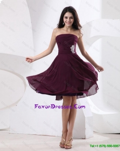 Luxurious Gorgeous Strapless Brown Short Prom Dress with Appliques