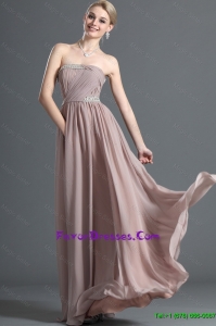 Pretty Elegant Strapless Beading Long Prom Dress for 2016 Summer