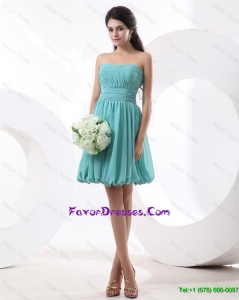 Beautiful Most Popular Mini Length Aqua Blue Prom Dresses with Strapless