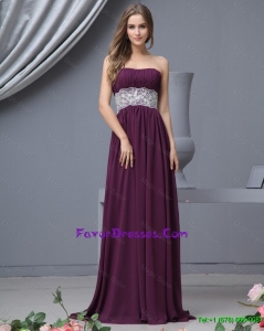 Beautiful Strapless Laced Prom Dresses with Brush Train