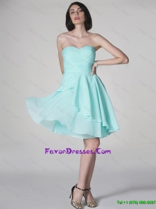 New Style Side Zipper Ruched Short Prom Dresses with Sweetheart