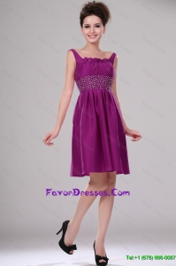 Discount Short Straps Beaded Prom Dresses in Fuchsia