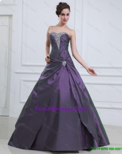 Beautiful 2016 Luxurious Princess Purple Prom Dresses with Beading