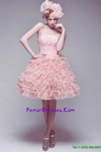 Classical Ball Gown Ruffled Layers Prom Gowns with Strapless