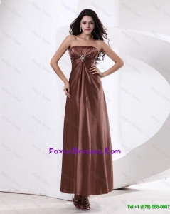 Fashionable Strapless Prom Dresses With Ankle Length