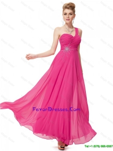 Pretty Modern Empire One Shoulder Prom Dresses with Beading