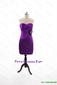 2016 Fall Column Sweetheart Purple Prom Dresses with Beading