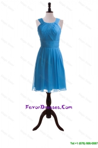 2016 Wonderful Ruching Short Prom Dresses in Blue