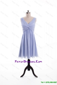 Beautiful Ruching and Beading Lavender Short Prom Dresses