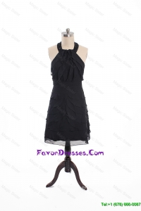 Fashionable Beading and Ruffles Short Prom Dress in Black