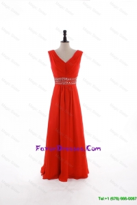 Stylish Empire V Neck Prom Dresses with Beading and Sequins