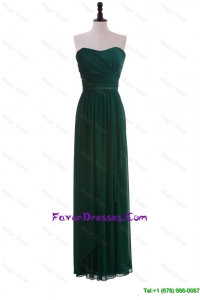 2016 Custom Made Empire Strapless Ruching Prom Dresses in Dark Green