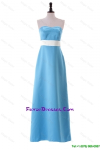 Most Popular 2016 Aqua Blue Prom Dresses with Belt and Bowknot