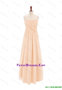 2016 Customize Sweetheart Bowknot Peach Prom Dress in Chiffon