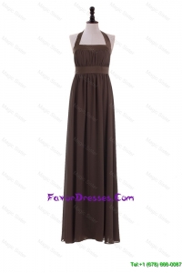 Custom Made 2016 Halter Top Brown Prom Dresses for Brown