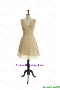 Luxurious Ruching Short Prom Dresses in Champagne