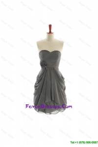 Brand New Hand Made Flowers Short Prom Dresses in Grey
