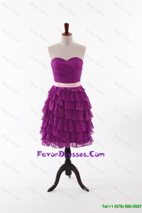 Discount Short Prom Dresses with Bowknot and Ruffled Layers