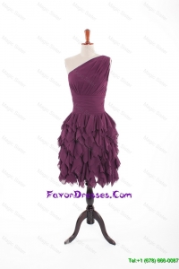 Inexpensive Burgundy Short Prom Dresses with Belt and Ruching