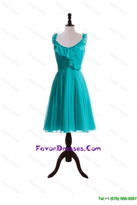 2015 Summer A Line Scoop Prom Dresses with Paillette in Turquoise
